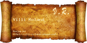 Villi Roland névjegykártya